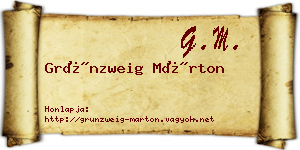 Grünzweig Márton névjegykártya